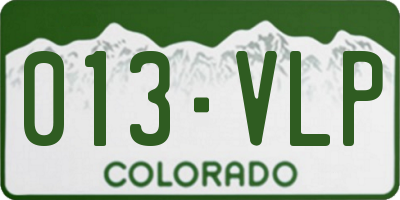 CO license plate 013VLP