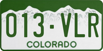 CO license plate 013VLR