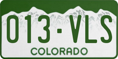 CO license plate 013VLS