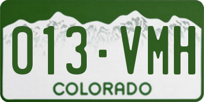 CO license plate 013VMH