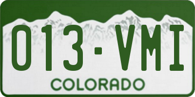 CO license plate 013VMI
