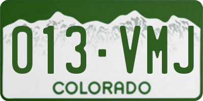 CO license plate 013VMJ