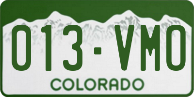 CO license plate 013VMO
