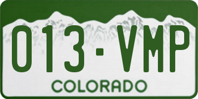 CO license plate 013VMP