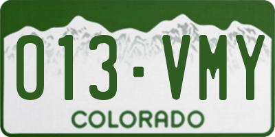 CO license plate 013VMY