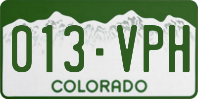 CO license plate 013VPH