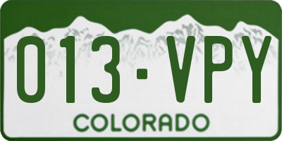 CO license plate 013VPY