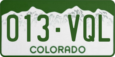 CO license plate 013VQL