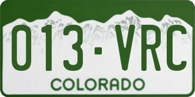 CO license plate 013VRC