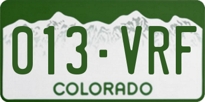 CO license plate 013VRF
