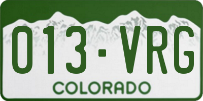 CO license plate 013VRG
