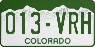 CO license plate 013VRH