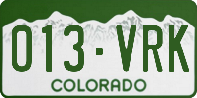 CO license plate 013VRK