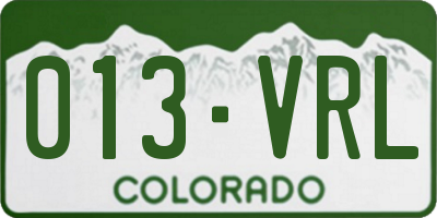 CO license plate 013VRL