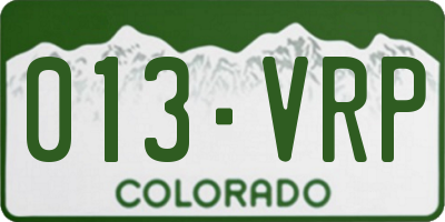 CO license plate 013VRP