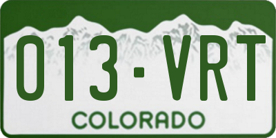 CO license plate 013VRT