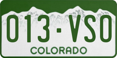 CO license plate 013VSO