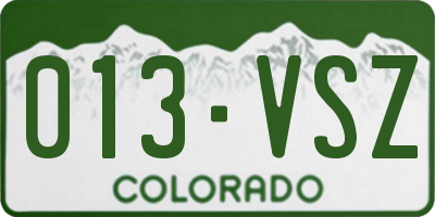 CO license plate 013VSZ