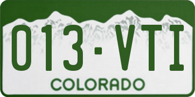 CO license plate 013VTI
