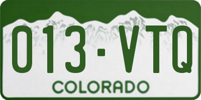 CO license plate 013VTQ