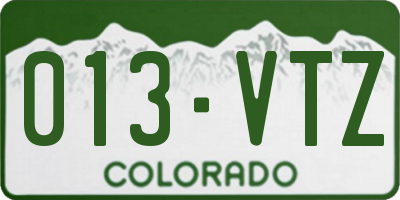 CO license plate 013VTZ