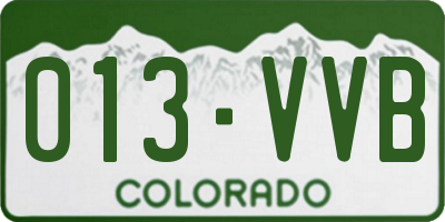 CO license plate 013VVB