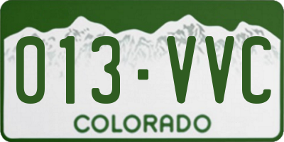 CO license plate 013VVC