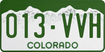 CO license plate 013VVH