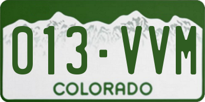 CO license plate 013VVM