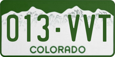 CO license plate 013VVT
