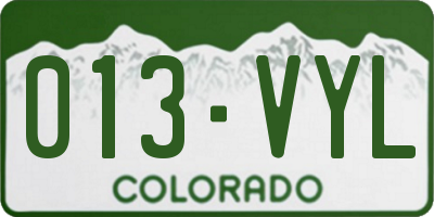 CO license plate 013VYL