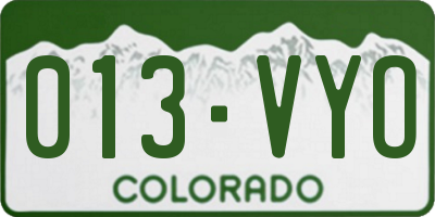 CO license plate 013VYO