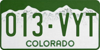 CO license plate 013VYT