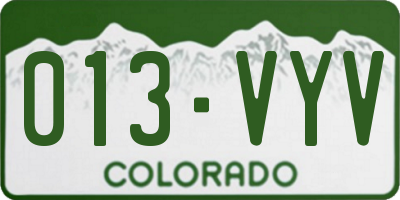 CO license plate 013VYV