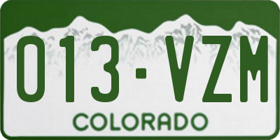 CO license plate 013VZM