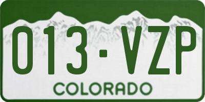 CO license plate 013VZP
