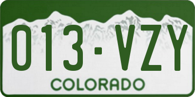 CO license plate 013VZY