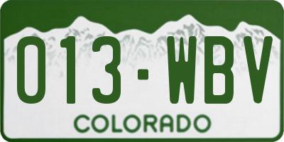 CO license plate 013WBV