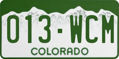 CO license plate 013WCM