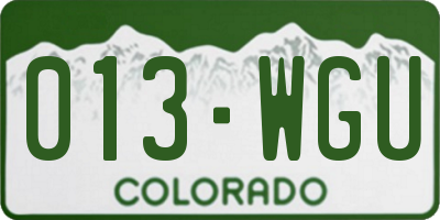 CO license plate 013WGU