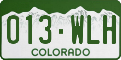 CO license plate 013WLH
