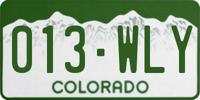 CO license plate 013WLY