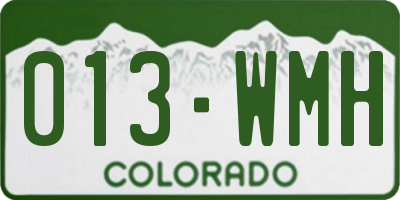 CO license plate 013WMH