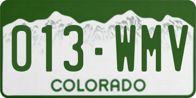 CO license plate 013WMV