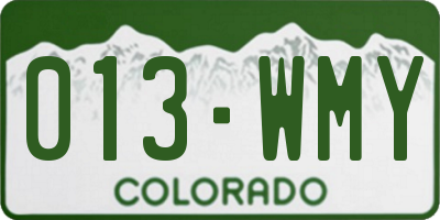 CO license plate 013WMY