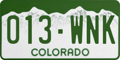 CO license plate 013WNK