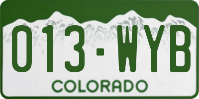 CO license plate 013WYB
