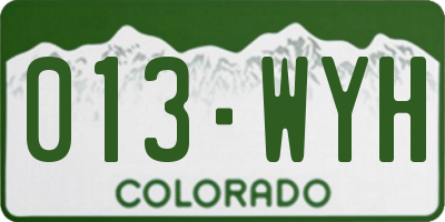 CO license plate 013WYH
