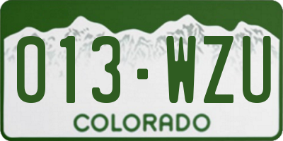 CO license plate 013WZU