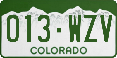 CO license plate 013WZV